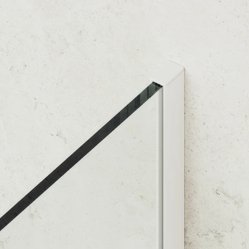 Шторка на ванну Maybah Glass MGV-61-1у 500x1400 в узком профиле Белый стекло прозрачное