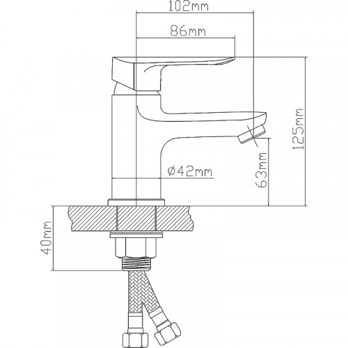 Смеситель для раковины Ростовская Мануфактура Сантехники Boou B8274-1J Хром