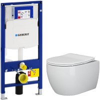 Комплект унитаза Ceramicanova Play CN3001 с инсталляцией Geberit Duofix Sigma UP320 111.300.00.5 с сиденьем Микролифт фаянс подвесной