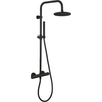 Душевая система Remer Elegance EQ32X7MMM20CFP с термостатом Черный брашированный хром латунь на стену