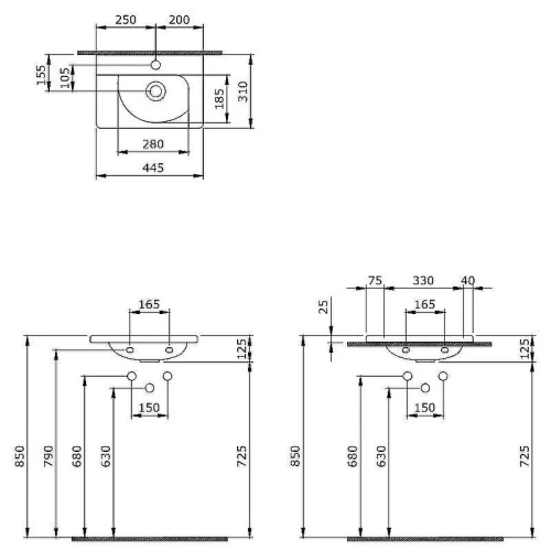 Раковина Berges Small 45 182008 Белая глянцевая