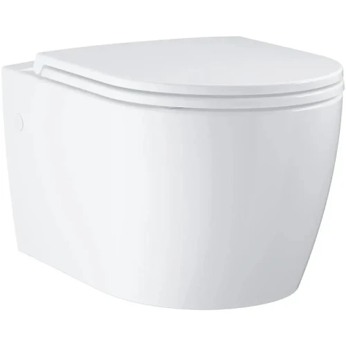 Унитаз с инсталляцией Grohe Bau Ceramic 103849SH00 цвет Альпийский белый с сиденьем Микролифт и клавишей смыва цвет Хром глянцевый