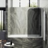 Шторка на ванну Maybah Glass MGV-619-1 700x1400 поворотная на монопетле Белый стекло графитовое матовое