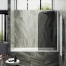 Шторка на ванну Maybah Glass MGV-619-1 700x1400 поворотная на монопетле Белый стекло графитовое матовое