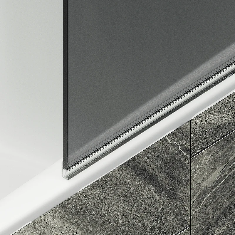 Шторка на ванну Maybah Glass MGV-619-1 700x1400 поворотная на монопетле Белый стекло графитовое матовое