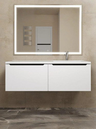 Тумба под раковину Uperwood Tanos 120 R 291020265 подвесная цвет Белый матовый Графит матовый