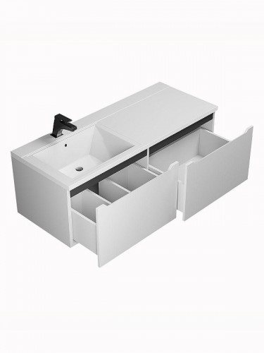 Тумба под раковину Uperwood Tanos 120 R 291020265 подвесная цвет Белый матовый Графит матовый