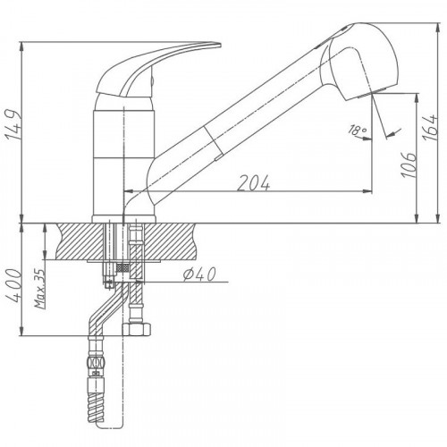 Смеситель для кухни D-Lin D158602 Хром