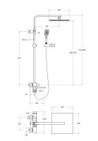 Душевая система BelBagno Luce LUC-VSCM-ORO Золото латунь на стену