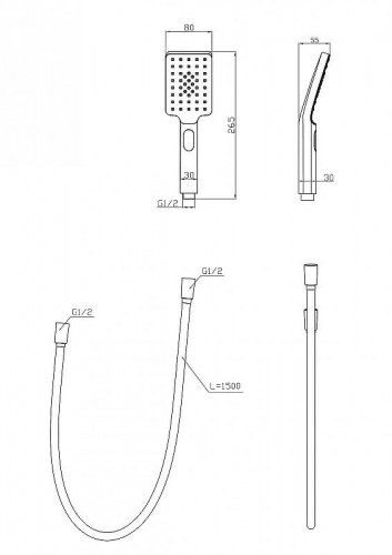 Душевая система BelBagno Luce LUC-VSCM-ORO Золото латунь на стену