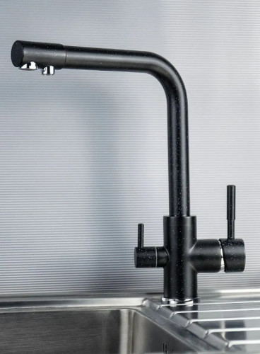 Смеситель для кухни Viko V-5024 Черный мрамор латунь на столешницу