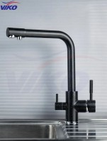 Смеситель для кухни Viko V-5024 Черный мрамор латунь на столешницу