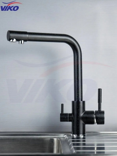 Смеситель для кухни Viko V-5024 Черный мрамор латунь на столешницу
