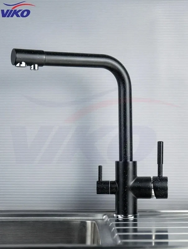Смеситель для кухни Viko V-5024 Черный мрамор латунь на столешницу