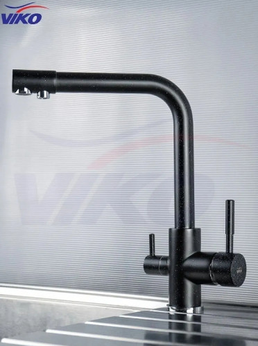 Смеситель для кухни Viko V-5024 Черный мрамор латунь на столешницу