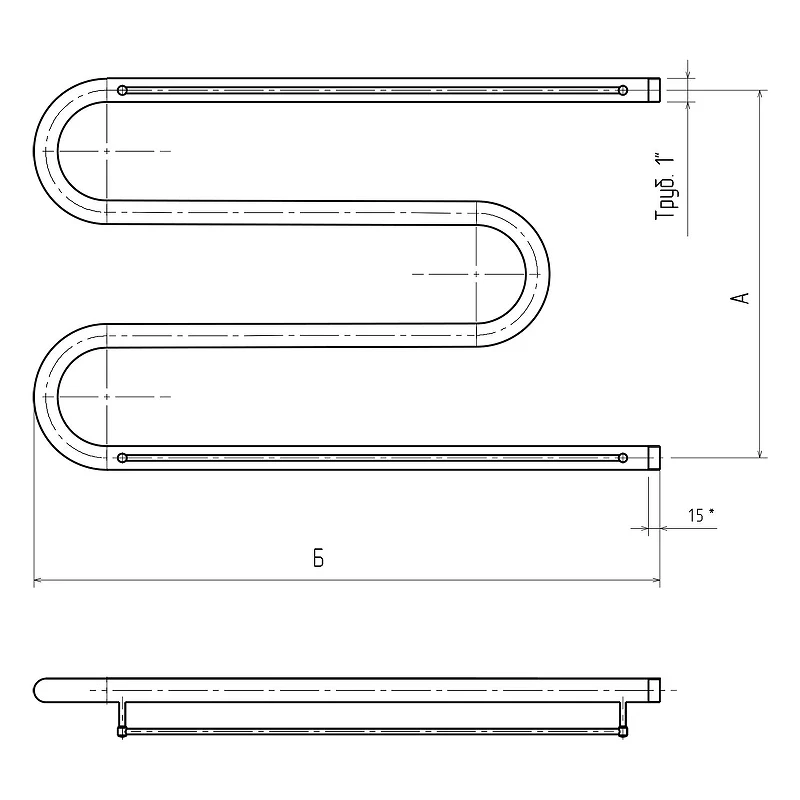 Водяной полотенцесушитель Mixline Simple M 50x50 557091 с полкой цвет Хром