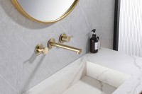 Смеситель для раковины Abber Emotion AF88121G Золото матовое латунь встраиваемый
