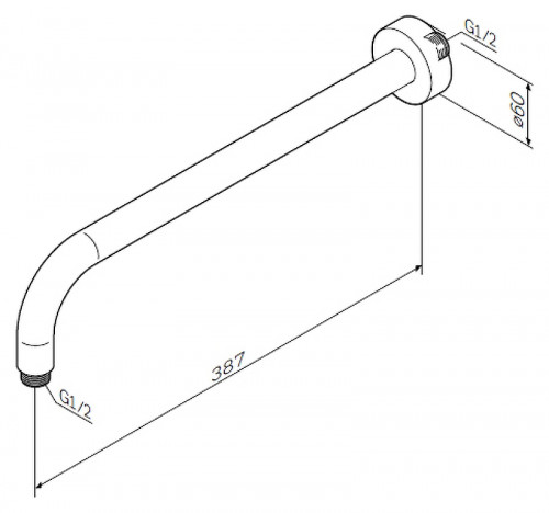 Кронштейн для верхнего душа AM.PM 39 F0500701 Хром латунь на стену