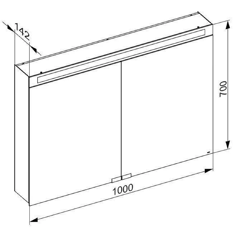 Зеркальный шкаф Keuco Royal E-One 100 44303171301 с подсветкой цвет Алюминий