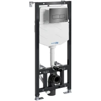 Инсталляция WasserKRAFT Aller 10TLT.010.ME.PB03 для унитаза с Черной глянцевой клавишей смыва нержавеющая сталь
