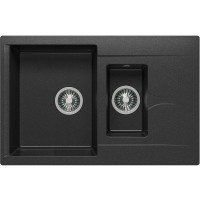 Кухонная мойка Polygran Brig-770 №16 621404 Черная искусственный камень (литьевой мрамор) встраиваемый