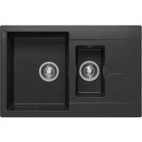 Кухонная мойка Polygran Brig-770 №16 621404 Черная искусственный камень (литьевой мрамор) встраиваемый