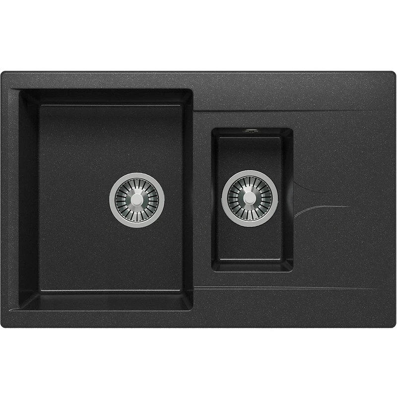 Кухонная мойка Polygran Brig-770 №16 621404 Черная искусственный камень (литьевой мрамор) встраиваемый