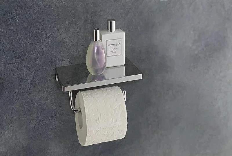Держатель туалетной бумаги Villeroy&Boch Elements-Striking TVA15202300061 с полкой Хром