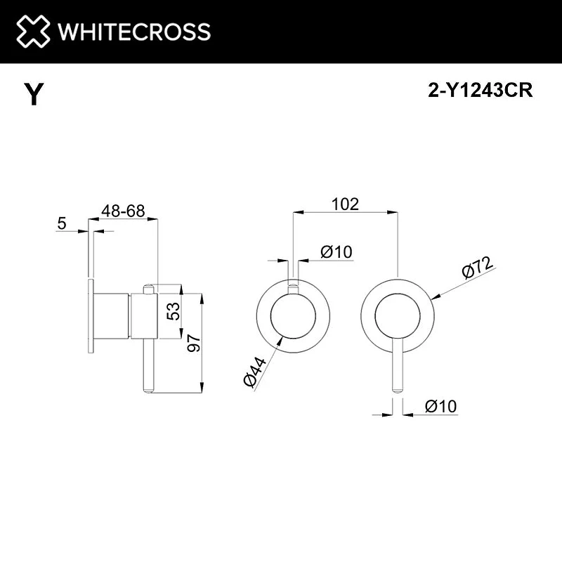 Смеситель для душа Whitecross Y chrome 2-Y1243CR цвет Хром