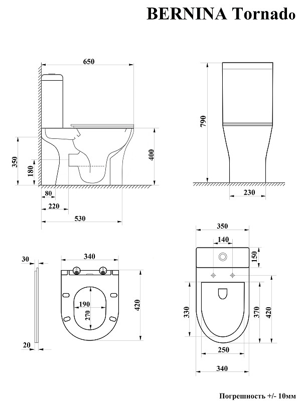 Унитаз компакт Ceruttispa Bernina CT11133 цвет Белый с сиденьем Микролифт
