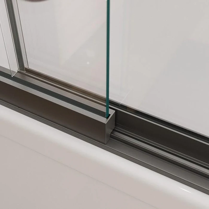 Шторка на ванну Cezares Slider 90 SLIDER-FIX-VF-11-90/150-C-GM профиль Оружейная сталь стекло прозрачное