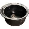 Кухонная мойка GranFest Rondo GF-R520 Черная искусственный камень (литьевой мрамор) встраиваемый