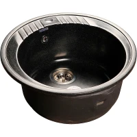 Кухонная мойка GranFest Rondo GF-R520 Черная искусственный камень (литьевой мрамор) встраиваемый