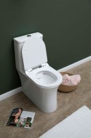 Чаша унитаза-компакта Aquanet Roll-C 210764 без бачка, с сиденьем Микролифт фаянс напольный