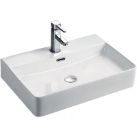 Раковина Koller Pool Kvadro 60 KR-0600M-WB Белая фарфор накладная