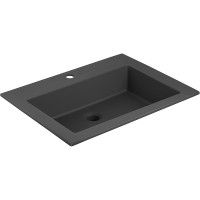 Раковина Vincea 60 VCB-13600B Черная матовая искусственный камень (литьевой мрамор) полувстраиваемая