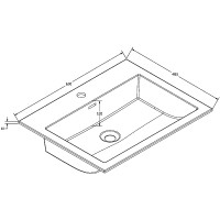 Раковина Vincea 60 VCB-13600B Черная матовая искусственный камень (литьевой мрамор) полувстраиваемая