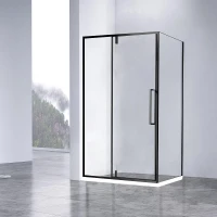 Душевой уголок Vincea Slim-N 100x90 VSR-4SNP9010CLB профиль Черный стекло прозрачное