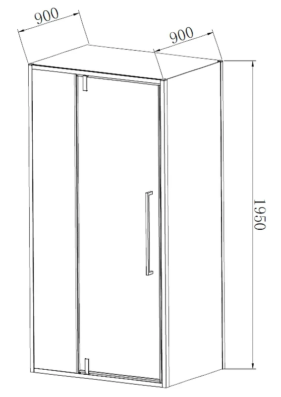 Душевой уголок Vincea Slim-N 100x90 VSR-4SNP9010CLB профиль Черный стекло прозрачное