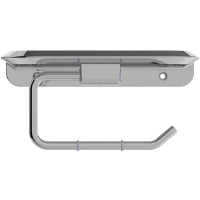 Держатель туалетной бумаги Cezares Liner LINER-PHM-01 с полкой Хром