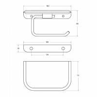 Держатель туалетной бумаги Cezares Liner LINER-PHM-01 с полкой Хром