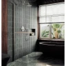Душевая перегородка Maybah Glass MGD-1418-5ш 990х1950 в широком профиле с полотенцедержателем Хром матовый стекло прозрачное