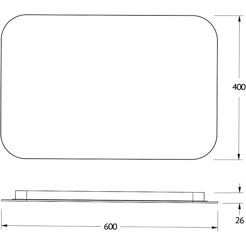 Зеркало Defesto Opti 60x40 DF 2812SH с подсветкой 17W-3000К/Сенсорный выключатель/Теплый белый свет