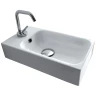 Раковина Kerasan Cento 45 353701L*1 Белая фарфор подвесная