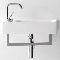 Раковина Kerasan Cento 45 353701L*1 Белая фарфор подвесная