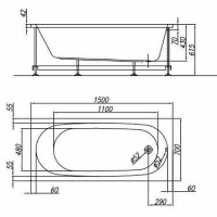 Акриловая ванна Kolpa San Tamia 150x70 531210 без гидромассажа