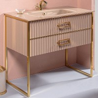Тумба под раковину Boheme Armadi Art Monaco 100 866-100-CPG Капучино глянец Золото МДФ / ЛДСП