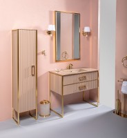 Тумба под раковину Boheme Armadi Art Monaco 100 866-100-CPG Капучино глянец Золото МДФ / ЛДСП