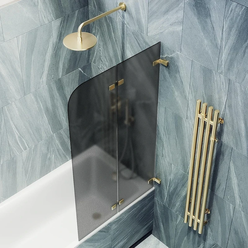 Шторка для ванны Maybah Glass MGV-577-3 515х1400 складная 2 секции Золото стекло графитовое матовое