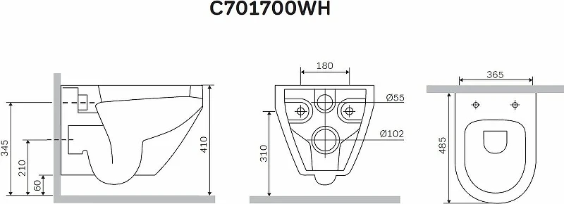 Комплект унитаза AM.PM Spirit FlashClean C701700WH+C707857WH с инсталляцией Geberit Duofix Sigma UP320 111.300.00.5 с сиденьем Микролифт фарфор подвесной